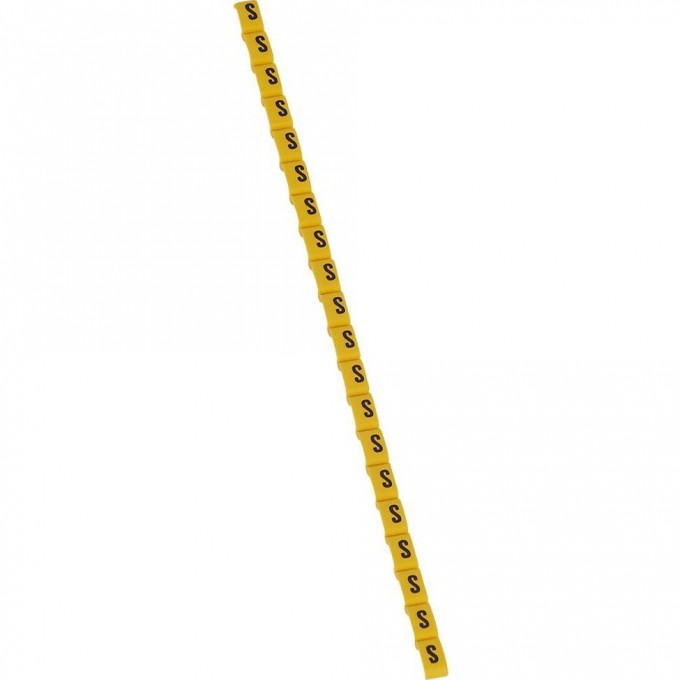 Маркер LEGRAND Duplix чёрная маркировка на желтом фоне заглавная буква S 038428