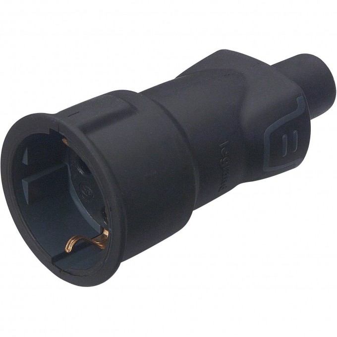 Розетка LEGRAND 2К+3 - серия Элиум - 16 А - резина - винтовой зажим, чёрный 050197