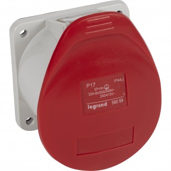 Встраиваемая прямая розетка LEGRAND P17 Tempra Pro с уменьшенным фланцем IP 44 380/415 В 32 A 3К+Н+З