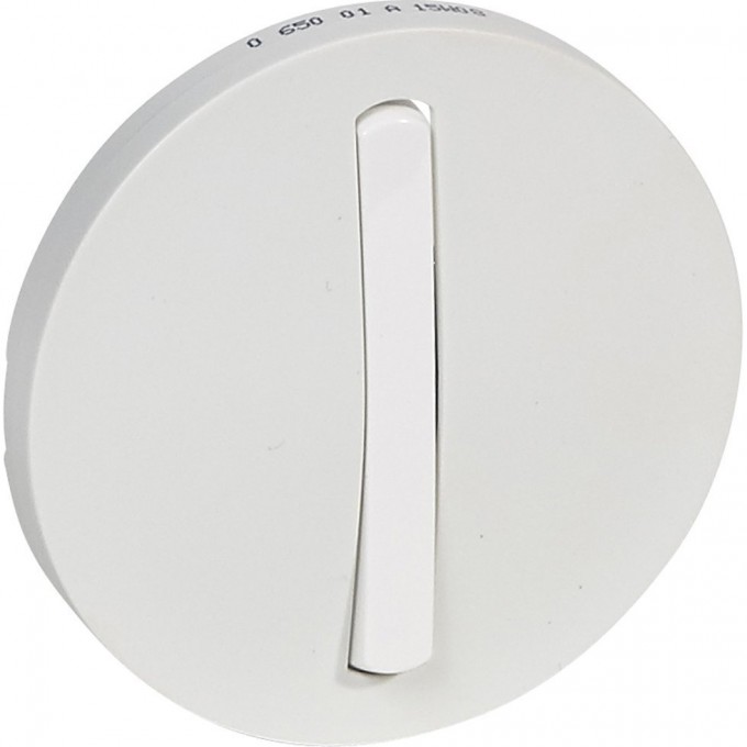 Лицевая панель LEGRAND Celiane выключатель 1-полюсный / переключатель Кат. № 0 670 01/02/31/32 с тонкой клавишей белый 065001