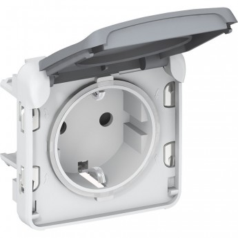 Розетка LEGRAND 2К+З с винтовыми зажимами немецкий стандарт Программа Plexo серый 16 A 250 В серый Розетка LEGRAND 2К+З с винтовыми зажимами немецкий стандарт Программа Plexo серый 16 A 250 В серый