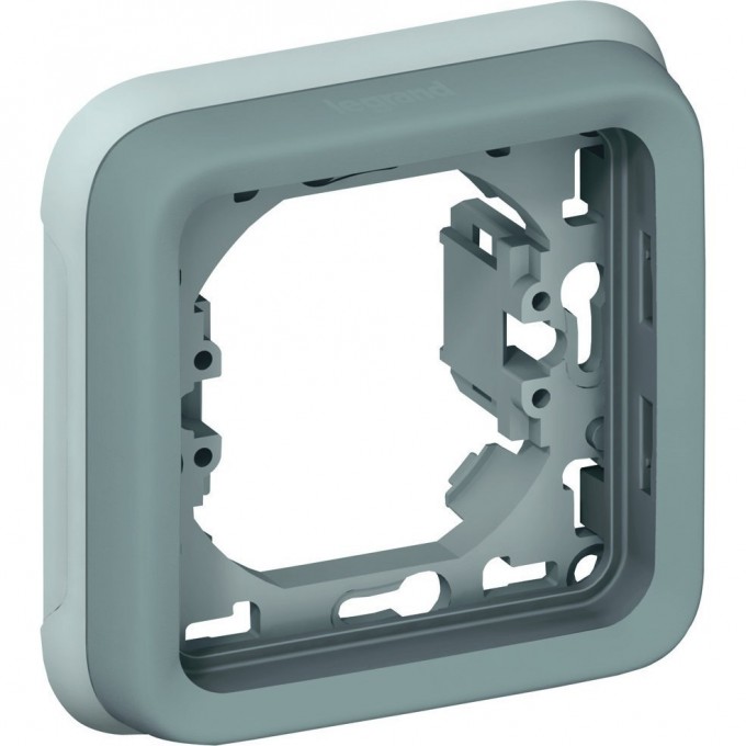 Суппорт LEGRAND с рамкой для встроенного монтажа Программа Plexo серый 1 пост серый 069681