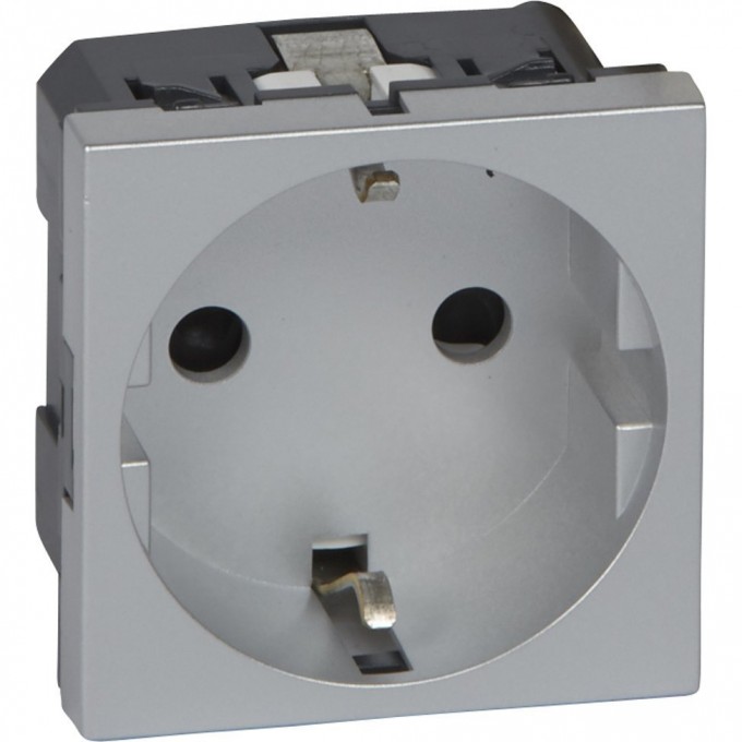 Розетка LEGRAND простая для всех типов суппортов Программа Mosaic немецкий стандарт 2К+3 правая- 2 модуля алюминий 079213