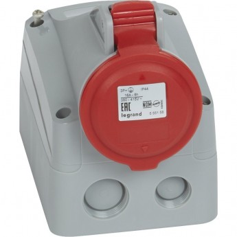 Розетка LEGRAND накладная 16А 3К+З 380 В IP 44 серый Розетка LEGRAND накладная 16А 3К+З 380 В IP 44 серый