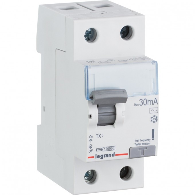 Выключатель дифференциального тока LEGRAND TX³ 2П 40 А тип AC 30 мА 2 модуля белый 403001
