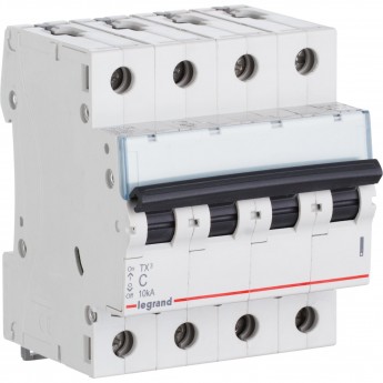 Автоматический выключатель LEGRAND TX³ 6000 6 кА тип C 4П 400 В 40А 4 модуля белый