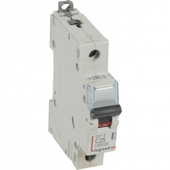 Автоматический выключатель LEGRAND DX³-E 6000 6 кА тип C 1П 230/400 В 25А 1 модуль белый