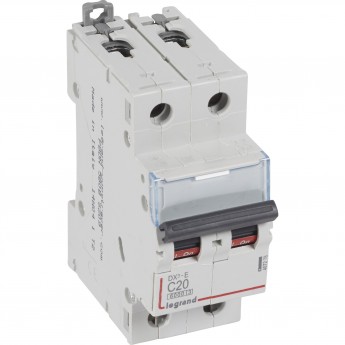 Автоматический выключатель LEGRAND DX³-E 6000 6 кА тип C 2П 230/400 В 20А 2 модуля белый Автоматический выключатель LEGRAND DX³-E 6000 6 кА тип C 2П 230/400 В 20А 2 модуля белый