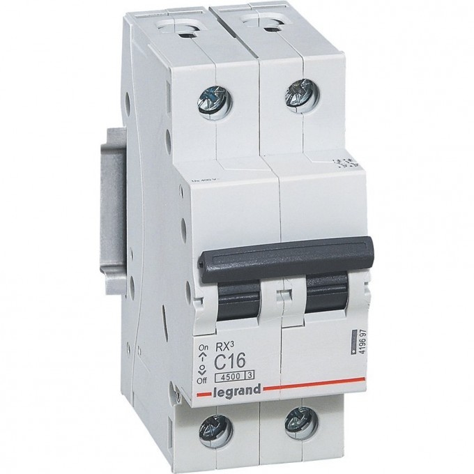 Автоматический выключатель LEGRAND RX3 4,5кА 25А 2П тип C белый 419699