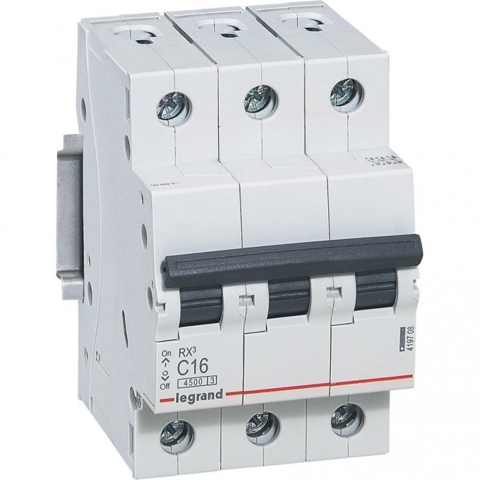 Автоматический выключатель LEGRAND RX3 4,5кА 25А 3П тип C белый 419710