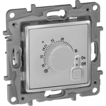 Термостат LEGRAND с внешним датчиком для тёплых полов Etika алюминий