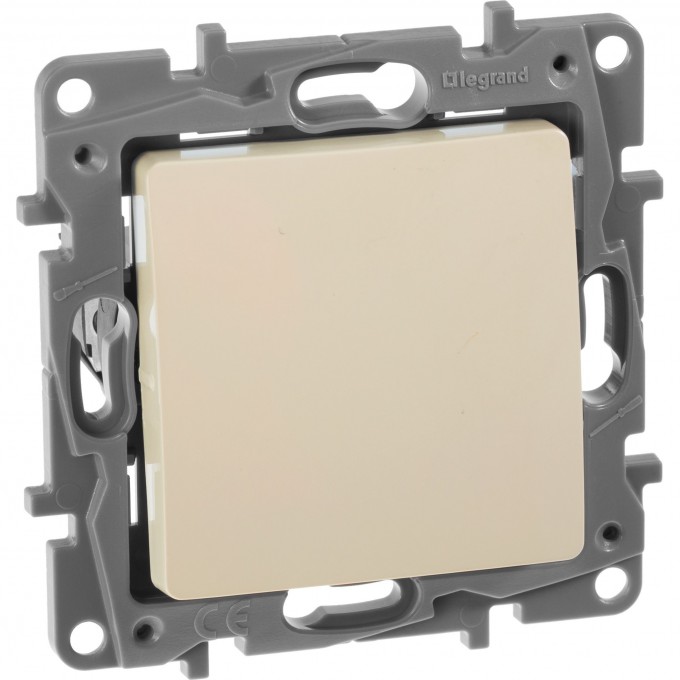 Выключатель LEGRAND Etika Plus без фиксации (кнопка) с Н.О./Н.З. контактом 6 A 250 В слоновая кость 672314
