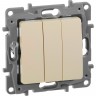 Выключатель LEGRAND Etika Plus трехклавишный 10 A 250 В слоновая кость 672313
