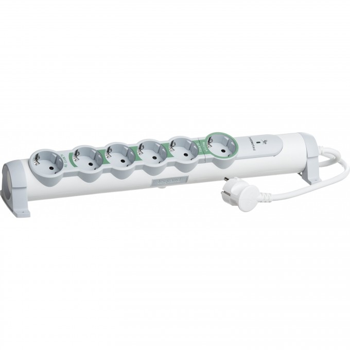 Удлинитель LEGRAND 6x2к+З белый 694648