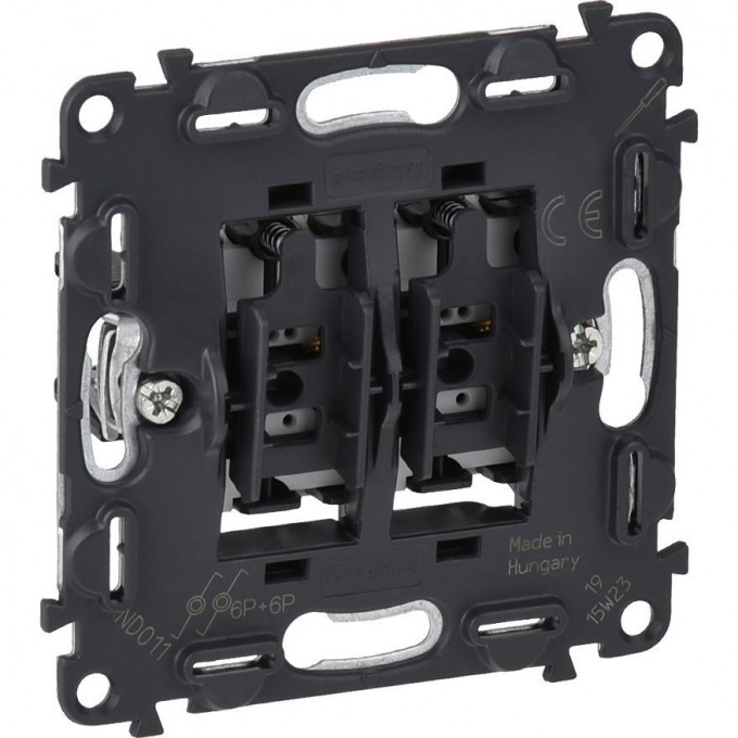 Выключатель LEGRAND Valena IN'MATIC двухклавишный кнопочный 6А 250В безвинтовые зажимы 752018