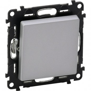 Выключатель LEGRAND Valena LIFE 10АХ 250В с лицевой панелью безвинтовые зажимы алюминий Выключатель LEGRAND Valena LIFE 10АХ 250В с лицевой панелью безвинтовые зажимы алюминий