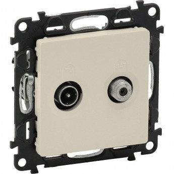 Розетка LEGRAND Valena LIFE оконечная TV-SAT 10дБ диапазоны 5-862МГц/950-2400 МГц с лицевой панелью слоновая кость Розетка LEGRAND Valena LIFE оконечная TV-SAT 10дБ диапазоны 5-862МГц/950-2400 МГц с лицевой панелью слоновая кость