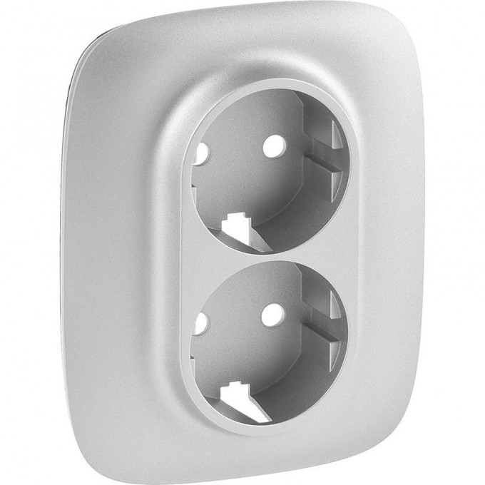 Лицевая панель LEGRAND Valena ALLURE для двойной силовой розетки 2х2К+З Алюминий 754957