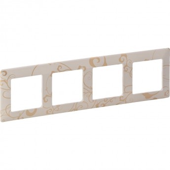 Рамка LEGRAND Valena LIFE "Ампир бежевый", 4-постовая универсальная, бежевая Рамка LEGRAND Valena LIFE "Ампир бежевый", 4-постовая универсальная, бежевая