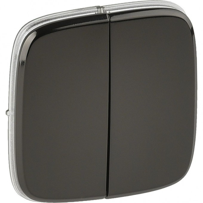 Лицевая панель LEGRAND Valena ALLURE для двухклавишного выключателя черная сталь 755123