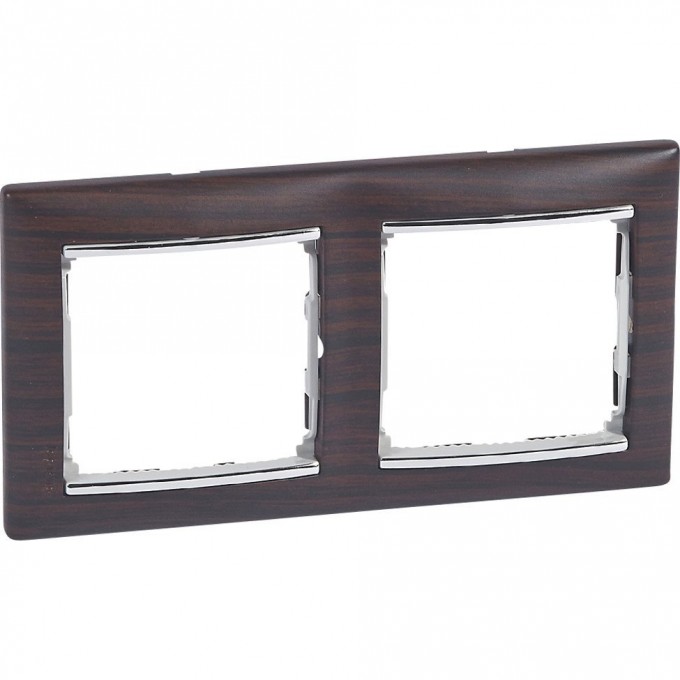 Рамка LEGRAND Valena 2 поста горизонтальный монтаж темное дерево/серебряный штрих 770372