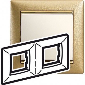 Рамка LEGRAND Valena 2 поста матовое золото Рамка LEGRAND Valena 2 поста матовое золото