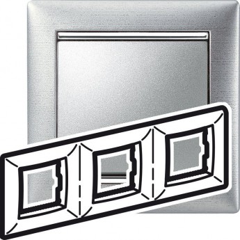 Рамка LEGRAND Valena 3 поста алюминий матовый