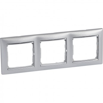 Рамка LEGRAND Valena 3 поста алюминий/серебряный штрих