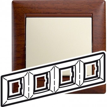 Рамка LEGRAND Valena 4 поста тонированное дерево Рамка LEGRAND Valena 4 поста тонированное дерево