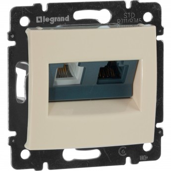 Двойная розетка LEGRAND Valena RJ45 Cat. 5е/6 UTP + RJ11 слоновая кость