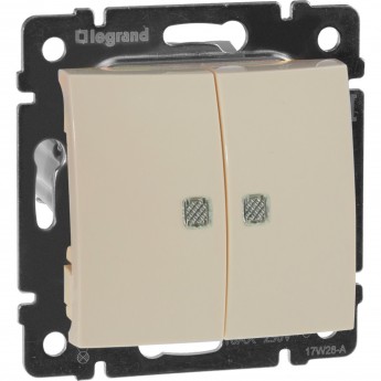 Двойной выключатель LEGRAND Valena с подсветкой 10 A 250 В слоновая кость Двойной выключатель LEGRAND Valena с подсветкой 10 A 250 В слоновая кость