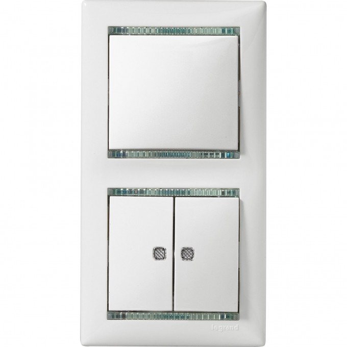 Переключатель на два направления LEGRAND Valena двухклавишный с подсветкой 10 A 250 В слоновая кость 774112