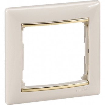 Рамка LEGRAND Valena 1 пост слоновая кость/золотой штрих Рамка LEGRAND Valena 1 пост слоновая кость/золотой штрих