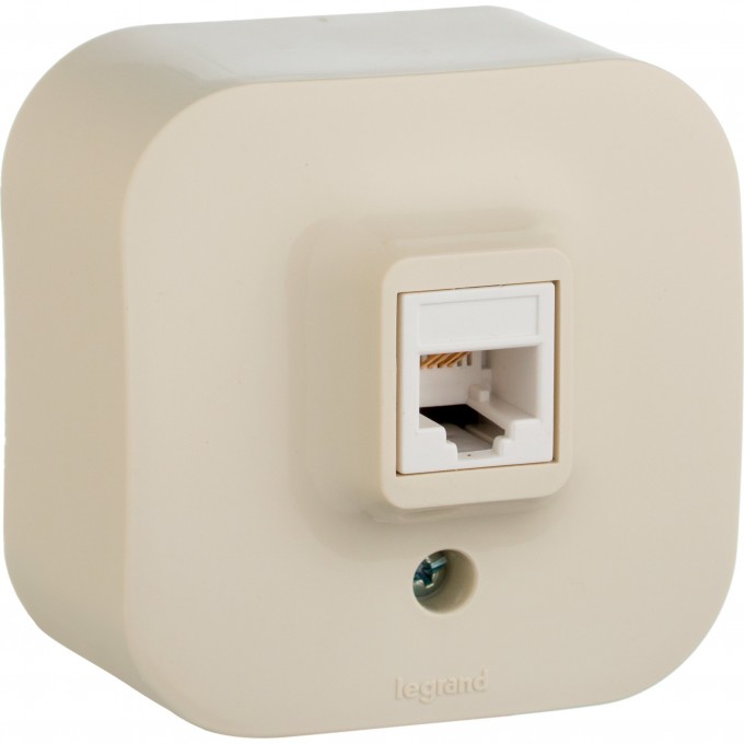 Розетка LEGRAND RJ45 категория 5e UTP Quteo IP 20 слоновая кость 782254