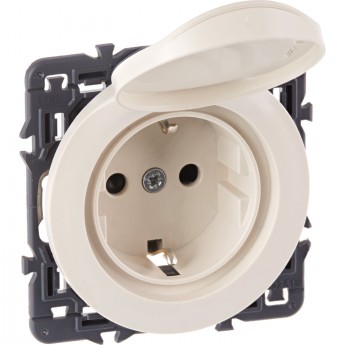 Розетка LEGRAND Celiane 2К+3 немецкого стандарта с защитной крышкой IP 44 слоновая кость