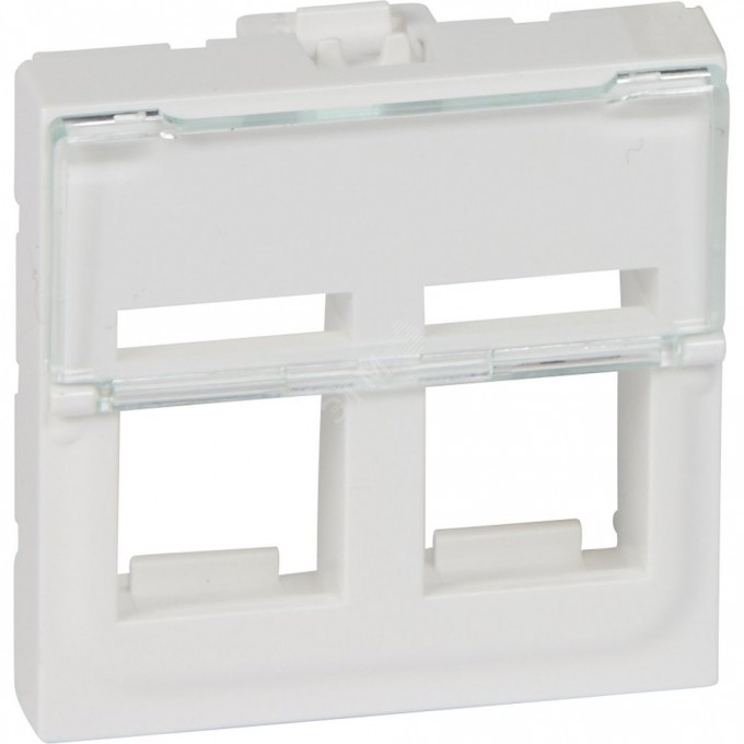 Лицевая панель LEGRAND MOSAIC для информационных розеток для 2 коннекторов формата Keystone 2 модуля белый 078610