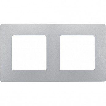 Рамка LEGRAND Etika 2 поста алюминий Рамка LEGRAND Etika 2 поста алюминий