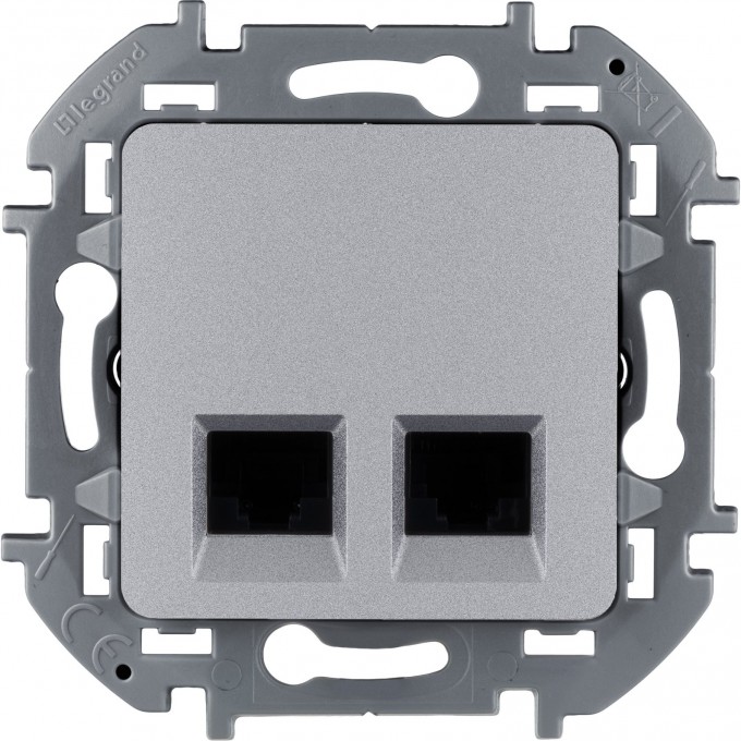 Розетка двойная LEGRAND INSPIRIA RJ 45 категория 5e UTP алюминий 673837