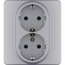 Розетка LEGRAND INSPIRIA 2 x 2К+З немецкий стандарт 16 А 250 В алюминий 673752