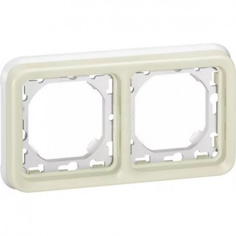 Суппорт с рамкой LEGRAND Plexo для встроенного монтажа 2 поста, белый
