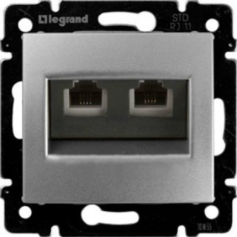 Телефонная розетка LEGRAND Valena RJ11 4 контакта 2 выхода алюминий