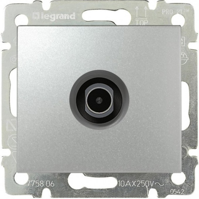 ТВ розетка LEGRAND Valena оконечная 10 дБ 2400 МГц алюминий 770130