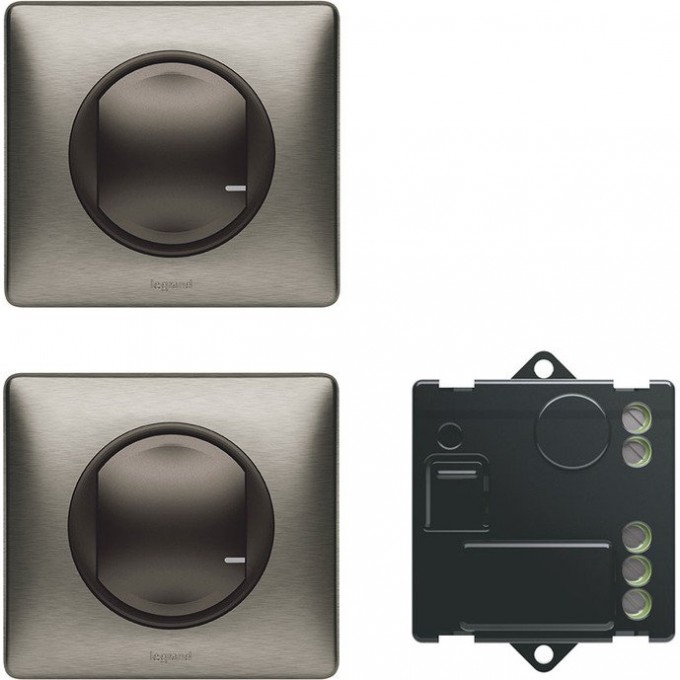 Пакет для управления освещением LEGRAND Celiane with NETATMO c 2-х мест, графит/вольфрам 67627