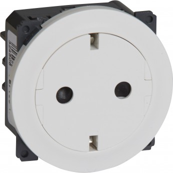 Розетка LEGRAND CELIANE с заземлением 16А плоская со шторками, белый Розетка LEGRAND CELIANE с заземлением 16А плоская со шторками, белый