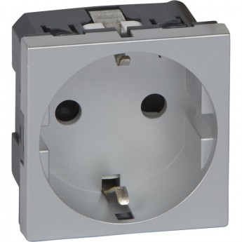 Розетка LEGRAND Mosaic 2К+3 винтовые клеммы, 2 модуля, алюминий