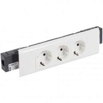 Розетка LEGRAND MOSAIC DLP с суппортом для крышки 65мм 3x2К+З, безвинтовые зажимы