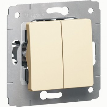 Выключатель LEGRAND Cariva двухклавишный автоматические клеммы 10 А 250 В слоновая кость Выключатель LEGRAND Cariva двухклавишный автоматические клеммы 10 А 250 В слоновая кость